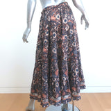Ulla Johnson Tiered Midi Skirt Amelia Floral Print Cotton Voile Size 10 NEW