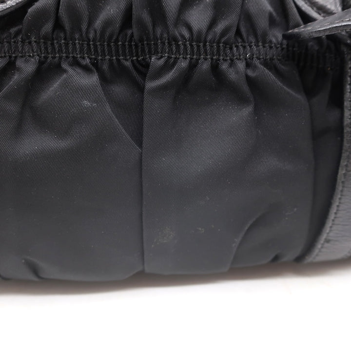 Prada Tessuto Gaufre Braided Handle crossbody bag, base view