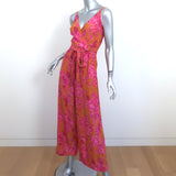 Ted Baker Harbble Wide Leg Jumpsuit Orange/Pink Floral Print Crepe Size 1