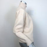 Sandro Osy Rhinestone Half-Zip Pullover Sweater Ecru Cashmere-Blend Size 0