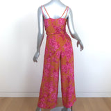 Ted Baker Harbble Wide Leg Jumpsuit Orange/Pink Floral Print Crepe Size 1
