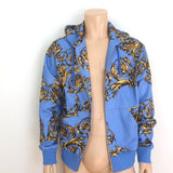 Versace Jeans Couture Garland Baroque Hooded Sweatshirt Blue Size Large NEW