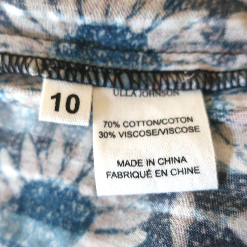 Ulla Johnson Tiered Midi Skirt Amelia Floral Print Cotton Voile Size 10 NEW