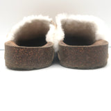 Jenni Kayne Shearling-Lined Moc Clogs Taupe Suede Size 37