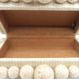 Cult Gaia Eos Beaded Raffia Clutch Bag Beige