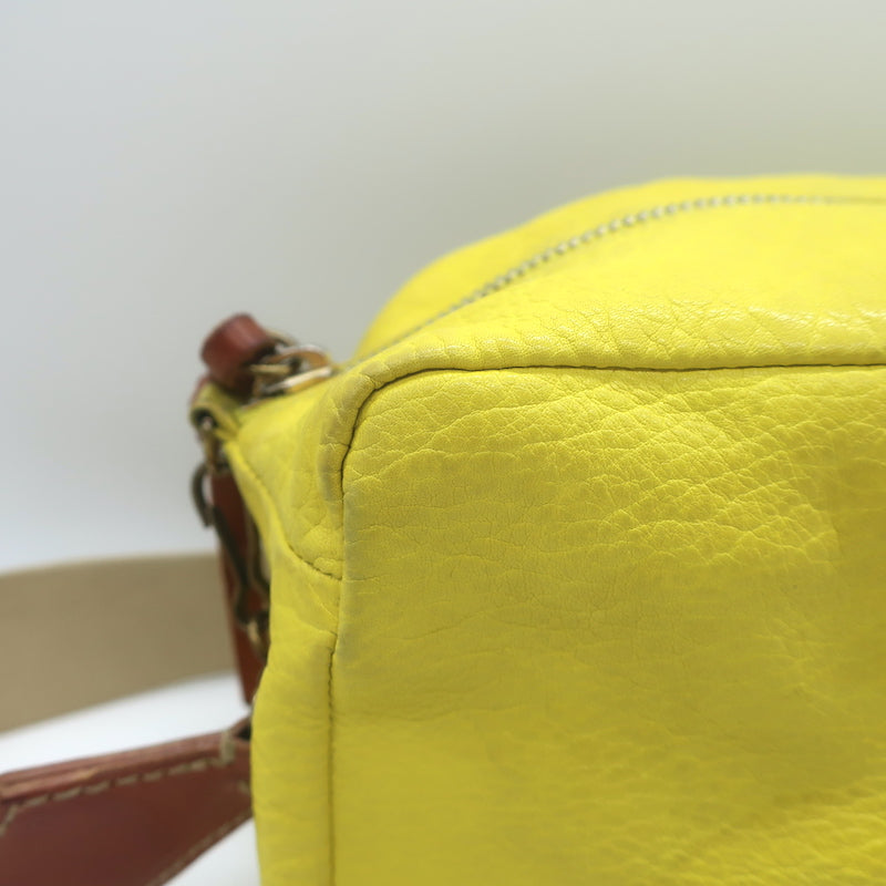 Miu Miu Rectangular Shoulder Bag Yellow Leather Small Crossbody