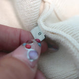 Sandro Osy Rhinestone Half-Zip Pullover Sweater Ecru Cashmere-Blend Size 0