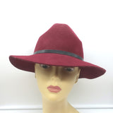 ANINE BING Wool Felt Fedora Hat Burgundy