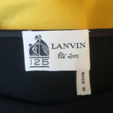 Lanvin Colorblock Boatneck Mini Dress Black Stretch Knit & Gold Satin Size 36