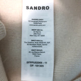 Sandro Osy Rhinestone Half-Zip Pullover Sweater Ecru Cashmere-Blend Size 0