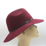 ANINE BING Wool Felt Fedora Hat Burgundy