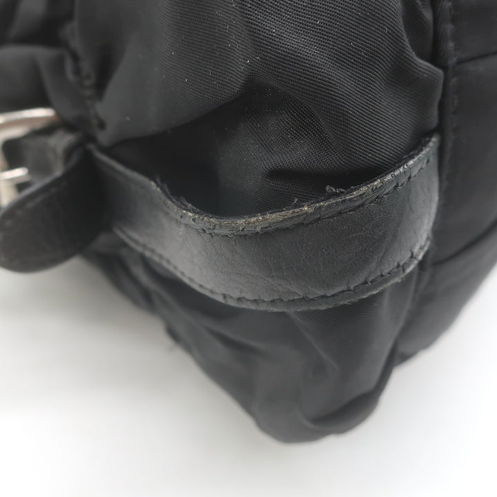 Prada Tessuto Gaufre Braided Handle crossbody bag, open interior