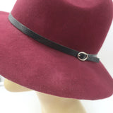 ANINE BING Wool Felt Fedora Hat Burgundy