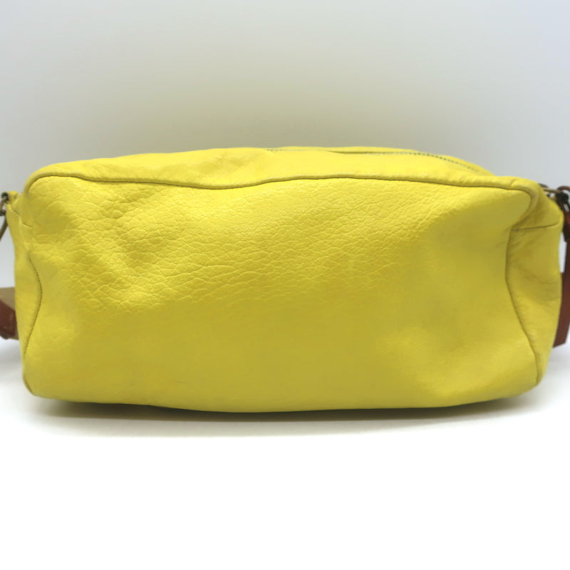 Miu Miu Rectangular Shoulder Bag Yellow Leather Small Crossbody