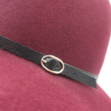 ANINE BING Wool Felt Fedora Hat Burgundy