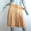 Prada Pleated Skirt Gold Silk Brocade Size 40