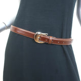 Aureum Collective No. 8 Belt Tobacco Leather & Silver Size Medium/Large NEW