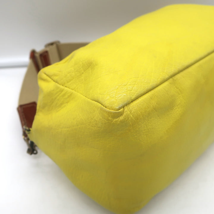 Miu Miu Rectangular Shoulder Bag Yellow Leather Small Crossbody
