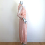 MISA Misha Braided-Trim Metallic Striped Midi Wrap Dress Pink Size Extra Small