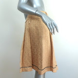 Prada Pleated Skirt Gold Silk Brocade Size 40