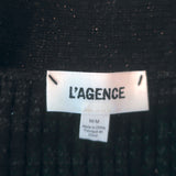 L'Agence Jinny Sequin Cardigan Black/Silver Metallic Knit Size Medium