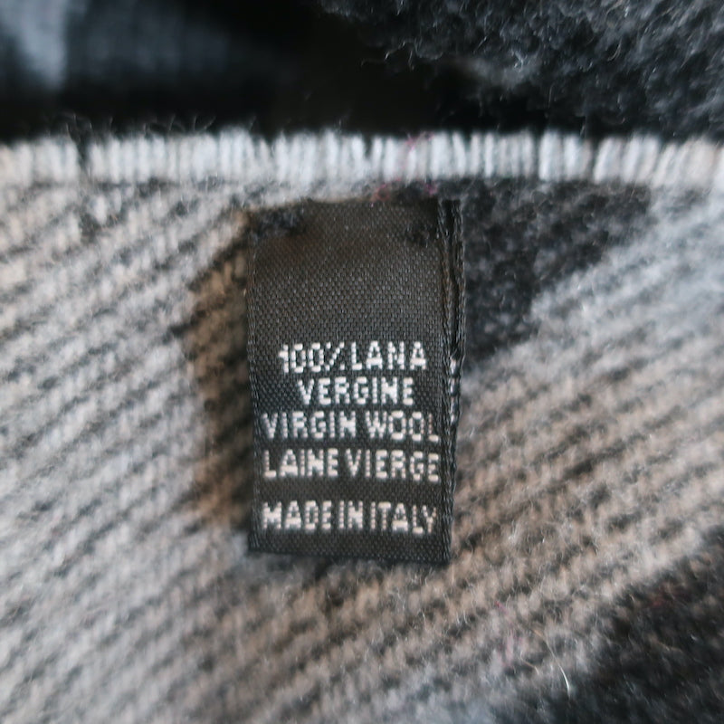 ACNE Studios Houndstooth Shawl Scarf Gray Virgin Wool