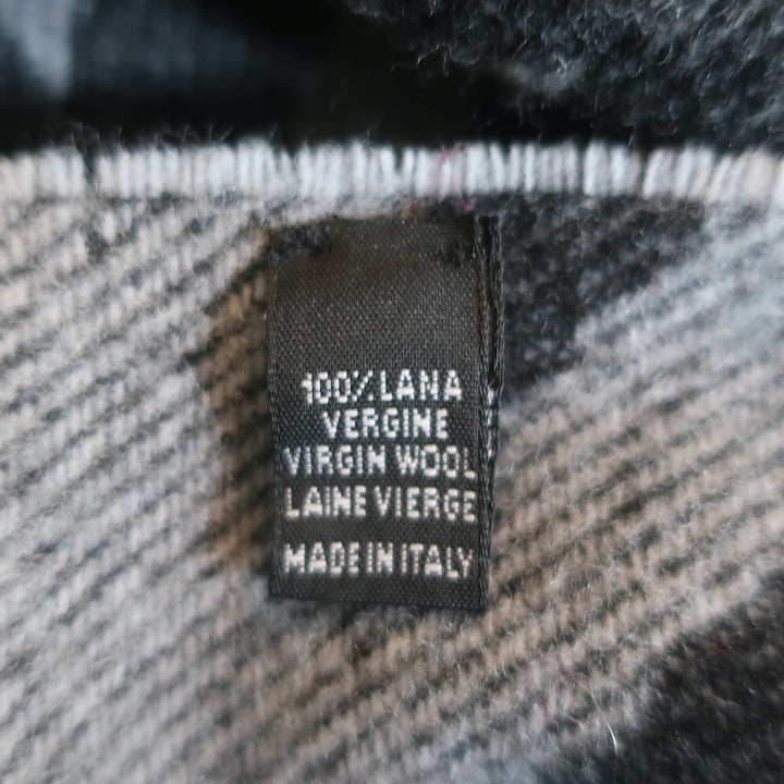 ACNE Studios Houndstooth Shawl Scarf Gray Virgin Wool