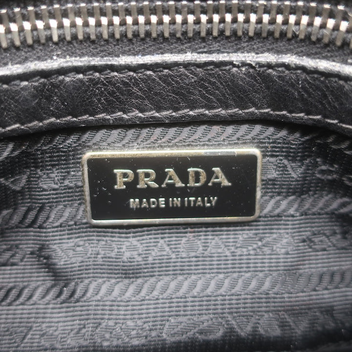 Prada Tessuto Gaufre Braided Handle crossbody bag, chain strap