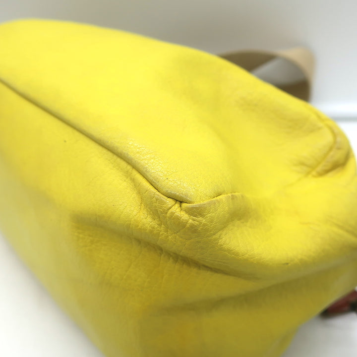 Miu Miu Rectangular Shoulder Bag Yellow Leather Small Crossbody