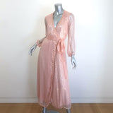 MISA Misha Braided-Trim Metallic Striped Midi Wrap Dress Pink Size Extra Small