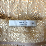 Prada Pleated Skirt Gold Silk Brocade Size 40