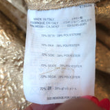 Prada Pleated Skirt Gold Silk Brocade Size 40