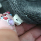 Sandro Osy Rhinestone Half-Zip Pullover Sweater Charcoal Cashmere-Blend Size 0