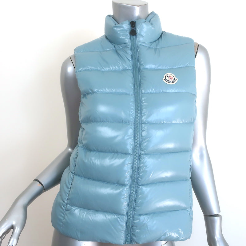 Moncler Ghany Down Puffer Vest Sky Blue Size 14 / Womens