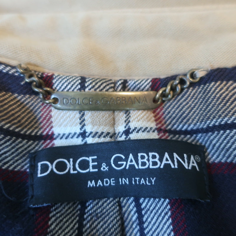 Dolce &amp; Gabbana Button-Up Jacket Beige Cotton Size 44