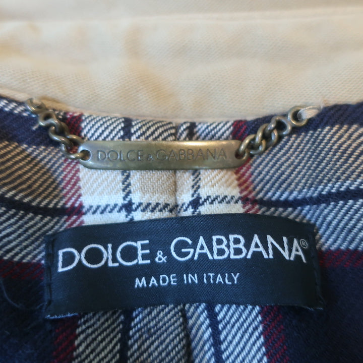 Dolce &amp; Gabbana Button-Up Jacket Beige Cotton Size 44