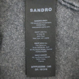 Sandro Osy Rhinestone Half-Zip Pullover Sweater Charcoal Cashmere-Blend Size 0