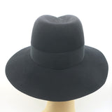 Maison Michel Virginie Fedora Hat Black Wool Felt Size Small