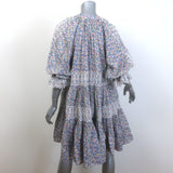 By Timo Eyelet Embroidery-Trimmed Mini Dress Floral Print Cotton Size Small