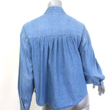 TWP Tie-Neck Button Down Denim Shirt Vintage Blue Size Extra Extra Small