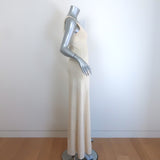 MISA Allison Sleeveless Knit Maxi Dress Ivory Cotton-Cashmere Size Small
