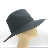 Janessa Leone Kit Fedora Hat Black Wool Felt Size Small
