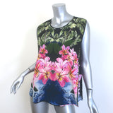 Stella McCartney Hawaiian Print Silk Sleeveless Blouse Black/Multicolor Size 40