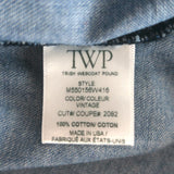 TWP Tie-Neck Button Down Denim Shirt Vintage Blue Size Extra Extra Small