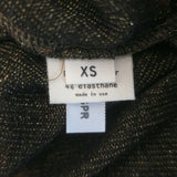 L'Agence Metallic Draped Long Sleeve Gown Gold Stretch Knit Size Extra Small