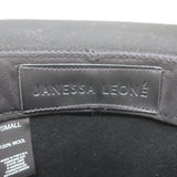 Janessa Leone Kit Fedora Hat Black Wool Felt Size Small