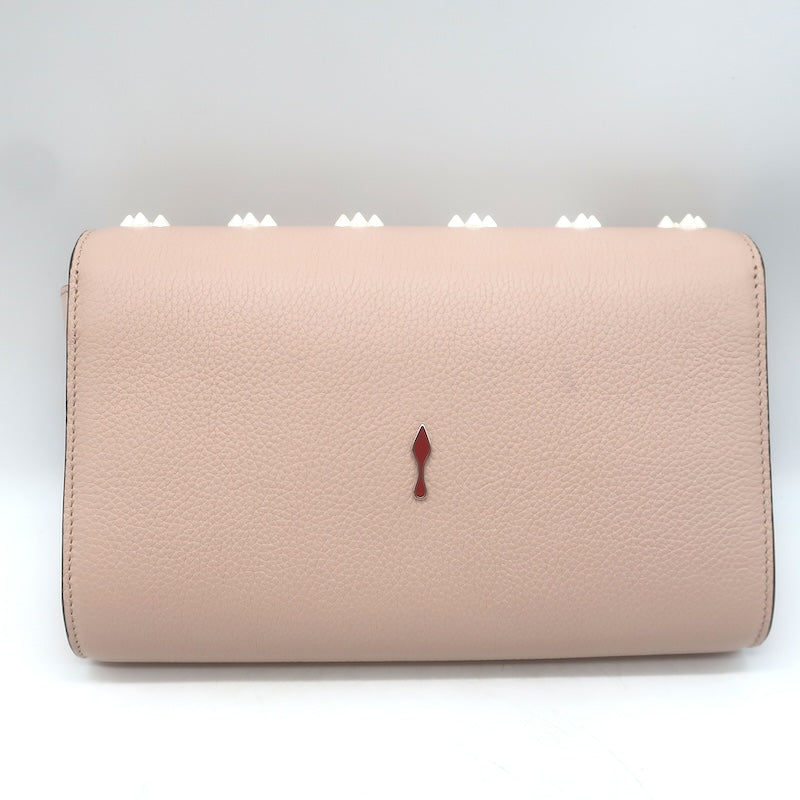 Christian Louboutin Paloma Flap Clutch Leche Grained Leather Crossbody Bag NEW
