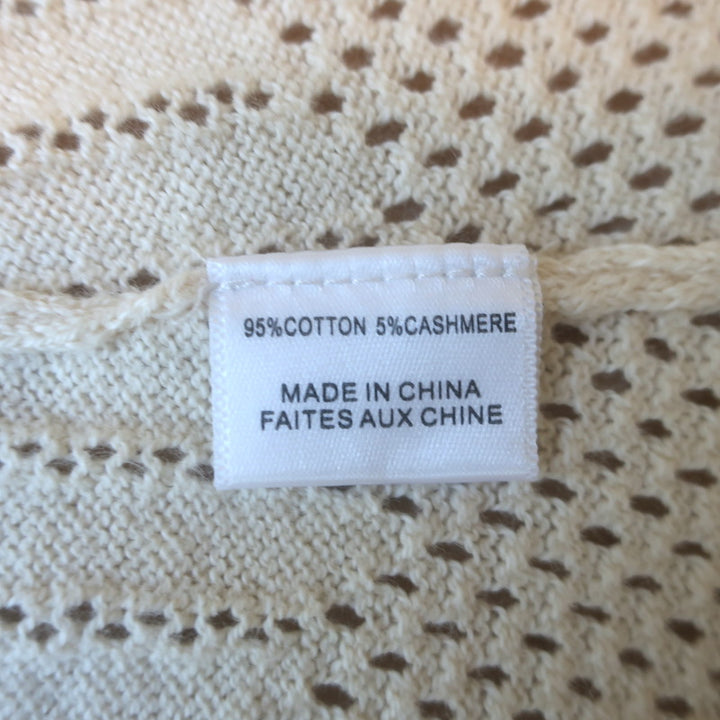 MISA Allison Sleeveless Knit Maxi Dress Ivory Cotton-Cashmere Size Small