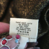 L'Agence Metallic Draped Long Sleeve Gown Gold Stretch Knit Size Extra Small