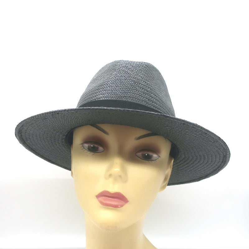 Rag &amp; Bone Straw Panama Hat Black Size Small/Medium